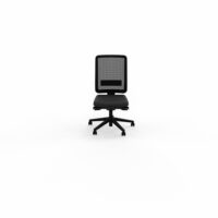 Siège Oscar haut dossier mécanisme confort dossier résille noire cadre noir assise tissu Bondaï  noir piétement nylon noir - roulettes sol dur
