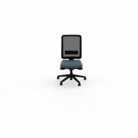 Siège Oscar haut dossier mécanisme ergonomique dossier résille noire cadre noir assise tissu Bondaï  gris orage piétement nylon noir - roulettes sol souple