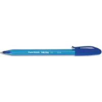 PAPERMATE Stylo bille à capuchon, pointe moyenne, corps triangulaire plastique couleur, encre ULV Bleue.