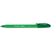 PAPERMATE Stylo bille à capuchon, pointe moyenne, corps triangulaire plastique couleur, encre ULV Verte.