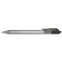 PAPERMATE Stylo bille rétractable, pointe moyenne, corps triangulaire plastique couleur, encre ULV Noire.