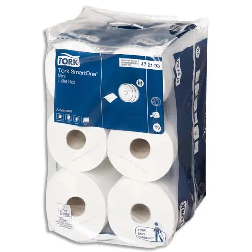 TORK Lot de 12 rouleaux Papier toilette Mini Advanced 2 plis 620 feuilles Ecolabel pour distrib SmartOne – Image 2