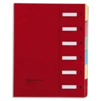 EMEY Trieur EMEY JUNIOR en carte avec système clip, 6 compartiments. Coloris Rouge.