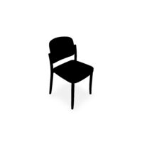 Lot de 4 chaises Line en polypropylène 4 pieds sans accoudoirs polypropylène noir