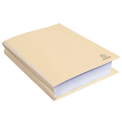EXACOMPTA Paquet de 25 chemises à dos toilé, carte 320 grammes, dos 3cm, 24x32cm, coloris bulle – Image 4