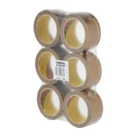 SCOTCH Adhésif d'emballage Low Noise polypropylène silencieux 50 microns H50 mm x L66 mètres Havane BP625