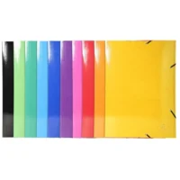EXACOMPTA Chemise 3 rabats à élastiques IDERAMA en carte pelliculée 7/10, 600g. Pour format A3. Assortis