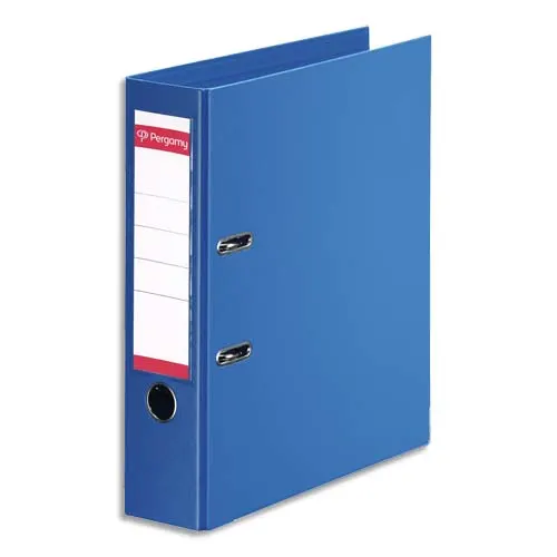 PERGAMY Classeur à levier en polypropylène intérieur/extérieur. Dos 8cm. Format A4. Coloris Bleu roi – Image 2