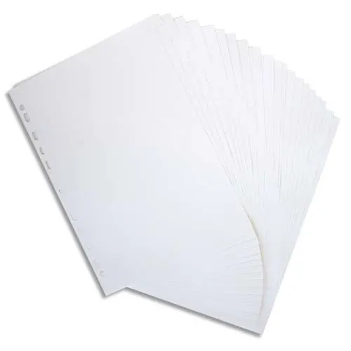 PERGAMY Jeu 20 intercalaires neutres 20 touches en carte 160g. Format A4. Coloris Beige – Image 2