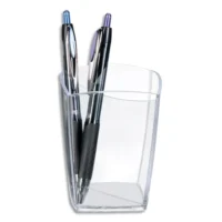 Pot à crayons en polystyrène, 100% recyclable. Dim (l x h x p) : 7,4 x 9,5 x 7,4 cm. Coloris cristal