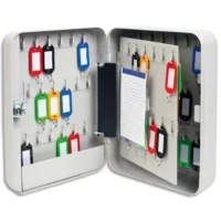 Armoire à clés capacité 60 clés Grise - Dimensions : L18 x H25 x P8 cm