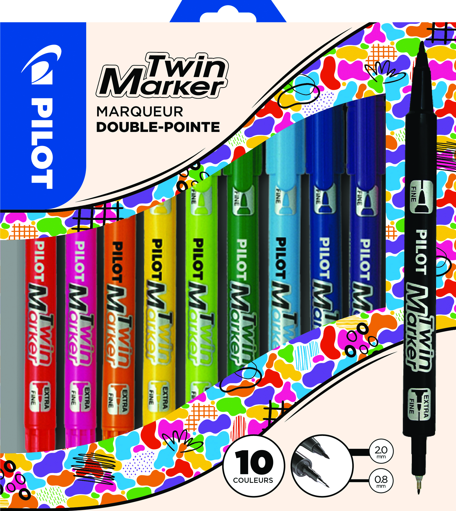 PILOT - TWIN MARKER - Pochette de 10 Assortis