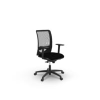 Siège Alter - mécanisme synchrone avec accotoirs 1D - assise tissu Bondaï bleu electrique et dossier résille noire - piètement nylon noir