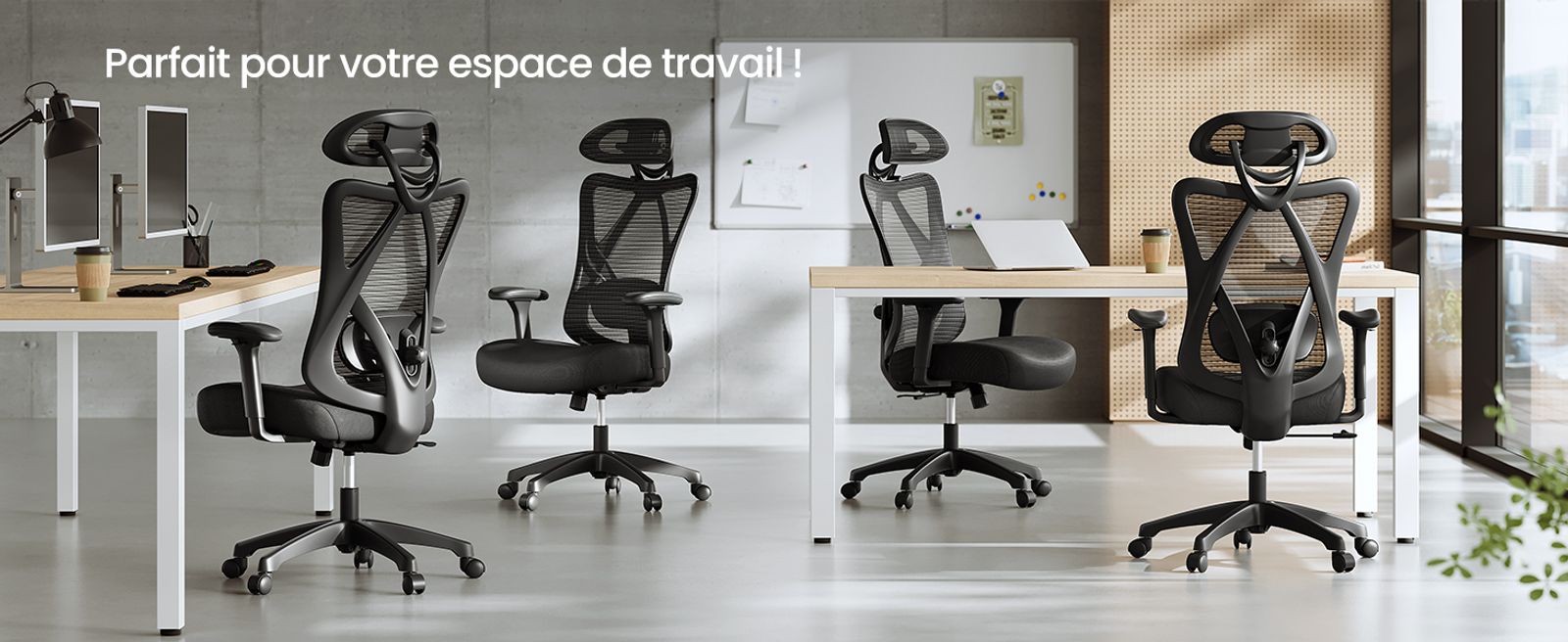 Fauteuil de bureau ergonomique réglable noir – Image 8